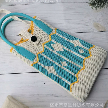Girl's Heart-Shaped Knitted Crossbody Bag