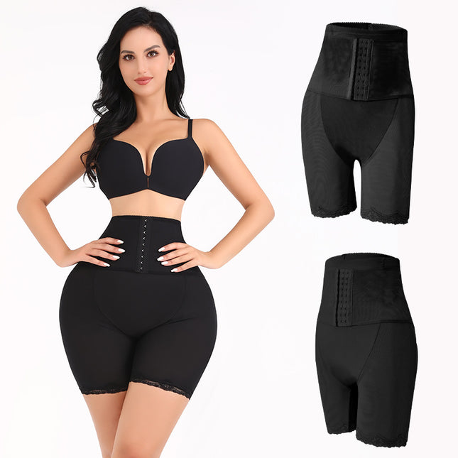 Cross-border Body-shaping Abdominal Pants Buckle-breasted Abdominal Waist Body-fitting Hip-lifting Pants Removable Sponge Pad Fake Ass Fat-bottom Pants