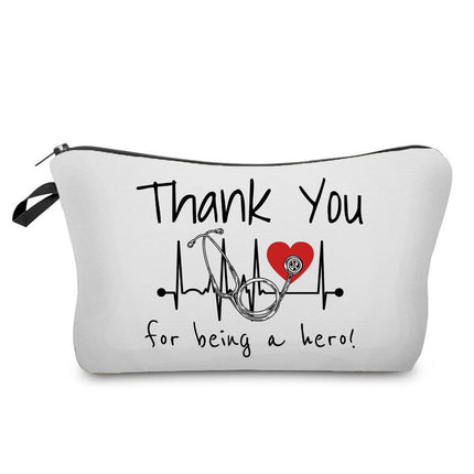 Trendy hot nurse English printing storage bag travel cosmetic bag creative fashion pencil case