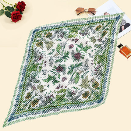 New wrinkled small square scarf female Korean imitation silk printed wrinkled small scarf Joker scarf decorative scarf wholesale