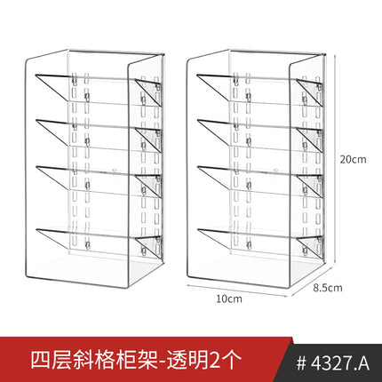 Mirror Cabinet Lipstick Jewelry Finishing Rack Narrow Mini Layer Rack Acrylic Cosmetic Storage Rack Dressing Table Rice Wood