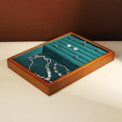 Solid wood watch tray earrings rack ring tray household jewelry rack storage tray bracelet rack stall jewelry display stand