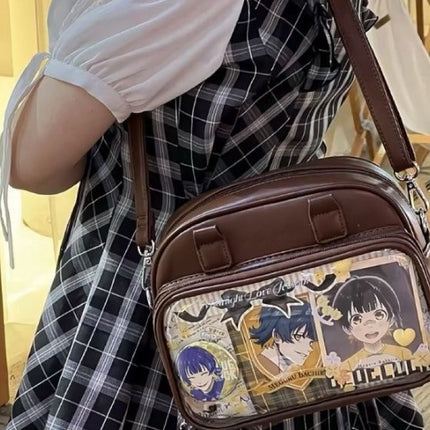 Bowling-Themed Millennial Trendy Cute Student Large-Capacity Commuter Tote Crossbody Backpack Fashion