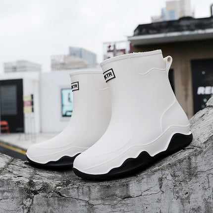 Cross-border German sports rain shoes men's short tube waterproof shoes non-slip low-top rain boots kitchen rubber shoes fishing shoes fashion