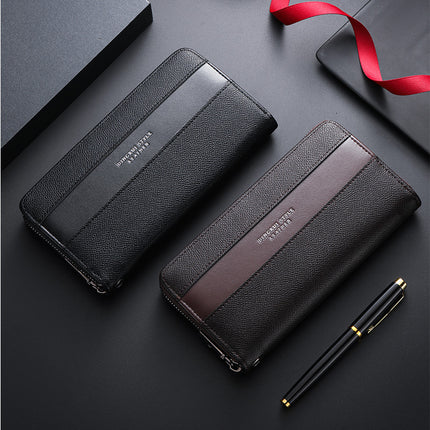 Cross-border wallet new men's high-end mobile phone bag zipper palm print multi-card coin purse men's card bag business