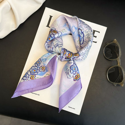 Simulated Silk Printed Silk Scarf for Women, Korean Cashew Leopard Print Headscarf, Four-Season Scarf, Professional Scarf Wholesale