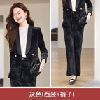 5916 gray suit + pants composition 92% polyester fiber 8% spandex / 3XL