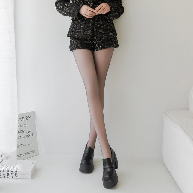 Thickened Skin-Colored Leggings for Autumn and Winter, Faux Sheer Look, Durable and Versatile, Fleece-Lined for Beautiful Legs