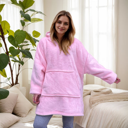 Hooded Blanket, Lazy Blanket That Can Be Worn Outside, Lazy Flannel Pajamas, Tv Blanket, Outdoor Cold-Proof Hooded Blanket for Home Use