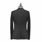Black - single-breasted blazer (65% antibacterial polyester, 35% viscose - center back vent) / 170/84Y（46Y）