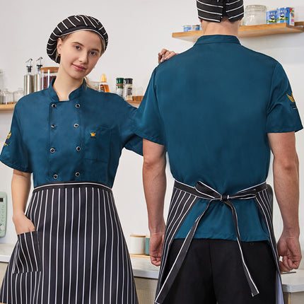 Factory wholesale chef clothing short sleeve chef overalls men and women summer catering teahouse hotel kitchen tooling long sleeve