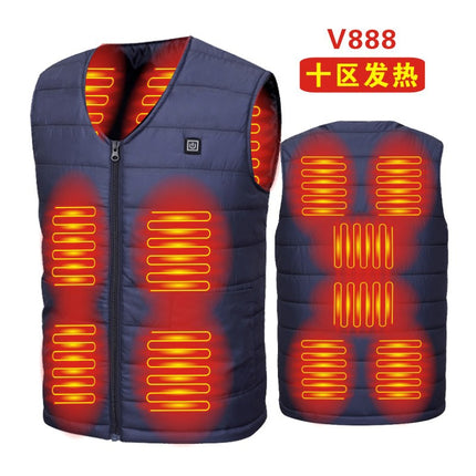 Autumn and winter new men's collar heating cotton vest graphene electric vest USB Safe Intelligent constant temperature heating suit
