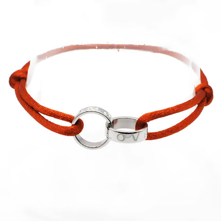 Cross-border supply Foreign Trade hand-woven couple stainless steel bracelet love double ring bracelet adjustable bracelet