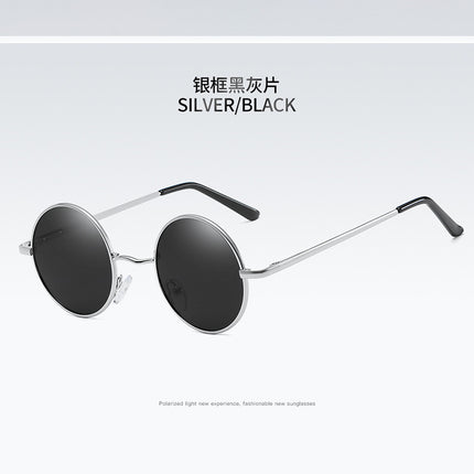 801 Hong Kong Style Small Round Mirror Retro Polarized Sunglasses for Women Prince Mirror Spring Leg Sunglasses for Men Wholesale