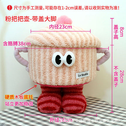 Cartoon Bigfoot Little Monster Storage Basket for Miscellaneous Snacks Large Dopamine Lamb Velvet Cute Storage Basket