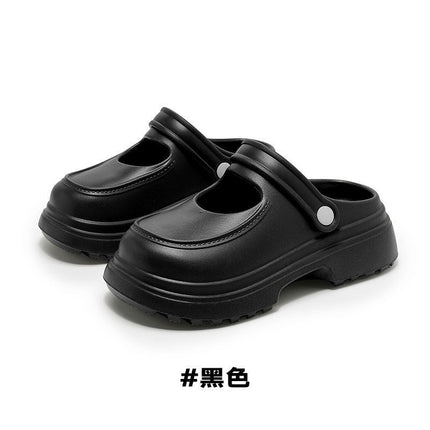 Princess Lace Bow Slippers Women's Spring and Summer Small Height-raising Baotou Slippers Two-way Slip-on Half Slippers
