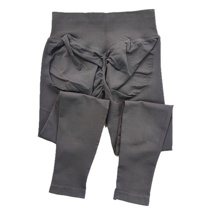 Hip King European and American New Upgraded Seamless Knit Low-Waist Peach Butt Long Pants Three-Section Waistband Fitness Pants