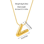V necklace / Gold - with chain