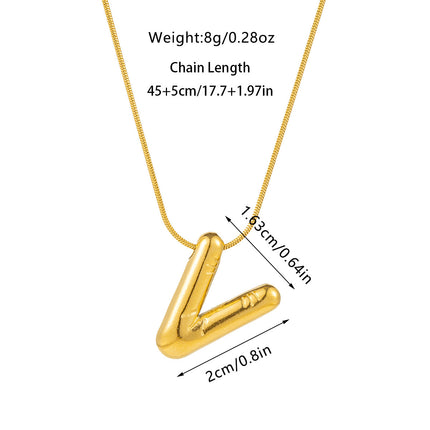 Cross-border fashion sense Europe and the United States 26 English letter pendant smooth bubble letter necklace women wholesale