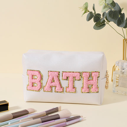Ins Style Simple New Cosmetic Bag Women Hand Portable Square Waterproof Simple Travel Toiletry Storage Bag
