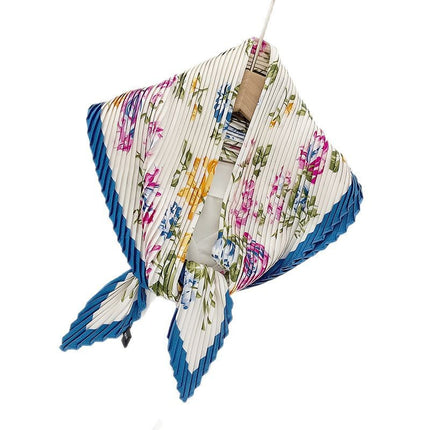 Crumpled Scarf Women's Spring and Summer Elegant Printed Diamond Scarf Korean Style Professional Small Scarf All-match Decorative Thin Scarf