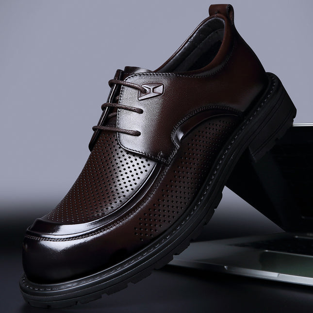 2025 New Men's Leather Shoes for Summer, High-End Men's Shoes Made of Top-Layer Cowhide, Comfortable and Breathable, Business Casual, Trendy Formal Wear