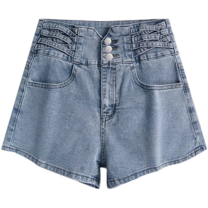 High-Waisted Denim Shorts for Women Summer 2025 New Slimming Personality Versatile Comfortable Casual Petite Denim Shorts