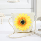 Big sunflower bag white