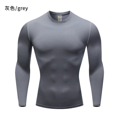 Sports Bodysuit Men's Long-Sleeved Elastic Quick-Drying Basketball Training Base Layer Autum New Running Fitness Clothing Top