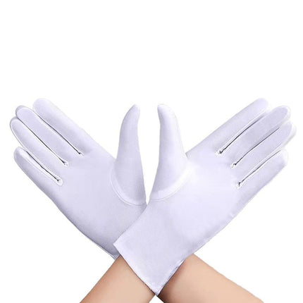 White Gloves for Jewelry Silk Satin Sunscreen High-end Photographic Stretch Etiquette Jewelry Black Dress Shop Guide