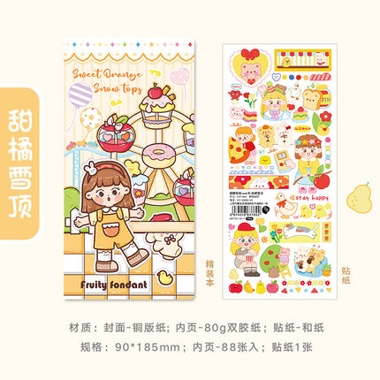 Message cartoon girl small notebook cute mini portable notepad pocket notebook student notebook words