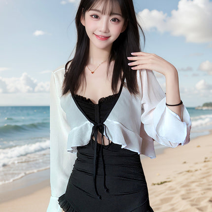 Swimsuit for Women, High-End Summer 2025 New Style, Slim and Sexy, Small Breasts Gathered, Belly-Covering, Slimming Look One-Piece Hot Spring Swimsuit