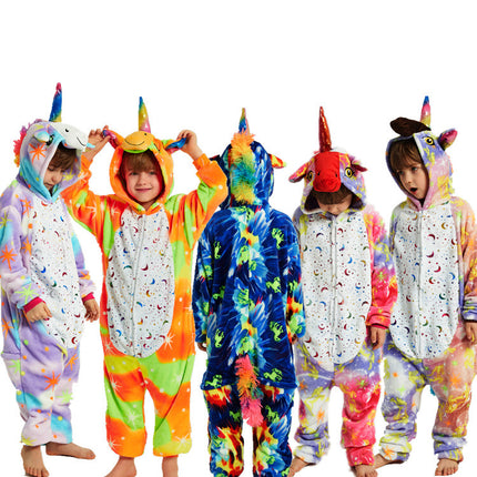 Autumn and winter new flannel gilded stars Tianma adult animal cartoon one-piece pajamas manufacturers home clothes wholesale