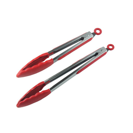in stock 7 inch 9 inch 12 inch silicone food clip 3 piece set stainless steel food clip BBQ barbecue clip bread steak clip
