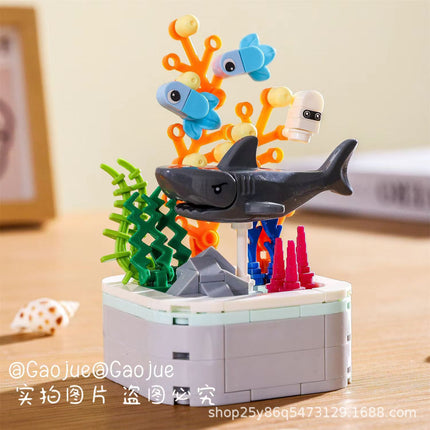 Children's Day Gift Compatible Lego Marine Animals Shark Clownfish Cartoon Doll Assembled Building Blocks Toy