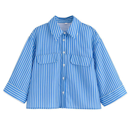 European and American Style Amazon Aliexpress Popular Fashion Trend Versatile Multi-Color Casual and Comfortable Wide-Sleeved Shirt
