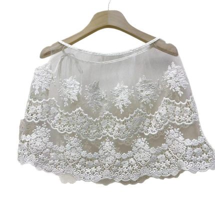 Spring and Summer New Sweet Mori Hollow Solid Color Mesh Small Apron Loose All-match Stacked-up Niche Fashion Skirt