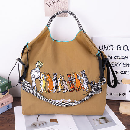 New Canvas Bag Embroidered Shopping Bag Tote Bag Large Capacity Bag Women's Handbag Crossbody Bag