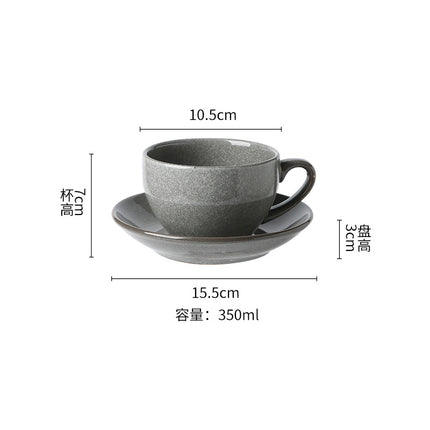 Kiln-Turned Coffee Cup Set Mug Retro Office Water Cup Japanese Breakfast Cup High-Value Ceramic Tea Cup