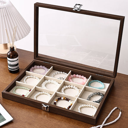 Walnut Jewelry Storage Box Ring Earrings Necklace Bracelet Box Solid Wood Large Capacity Anti-Oxidation Jewelry Display Box