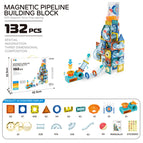 Ejection magnetic pipe building blocks 132pcs [english color box]