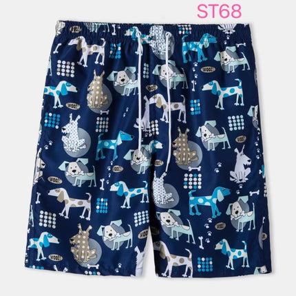 Cross-border European-size Summer Light Quick-drying Beach Trunks Men's Printed Swimming Trunks Shorts Shorts Large Shorts Surfers Pants