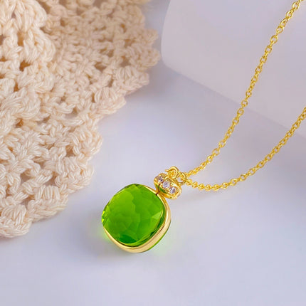 Creative original design perfume bottle crystal single flower necklace earrings cross-border explosive fire artificial spar necklace earrings