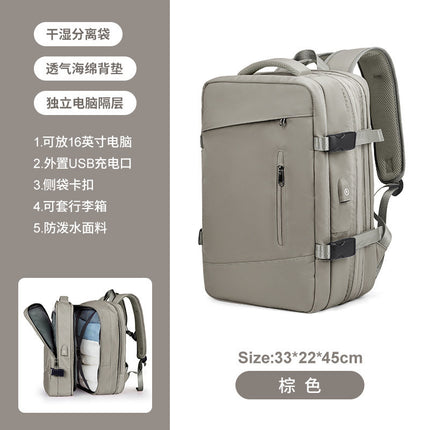 Cross-Border Multifunctional Computer Bag Backpack Dry and Wet Separation Business Trip Backpack Expansion Travel Bag