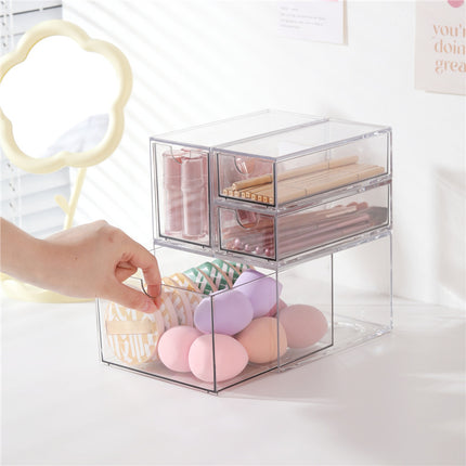 Desktop Cosmetics Storage Box Acrylic Drawer Lipstick Makeup Brush Box Transparent Dressing Table Skin Care Storage Rack