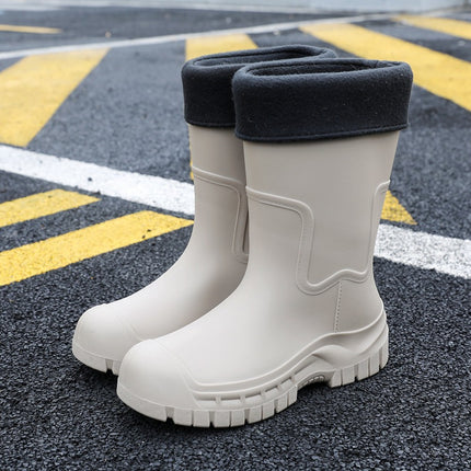 Rain Boots Men's Mid-Tube Adult Fishing Non-Slip Lightweight 2025 New Men's Rain Boots Waterproof Fleece-Lined Rubber Shoes Water Shoes