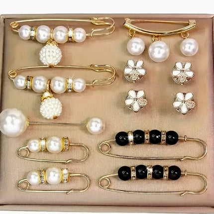 Imitation Pearl Pin suit Pants Waist Tight Artifact Pin Fixed Clothes Waist Change Small Artifact Anti-running Light Accessories