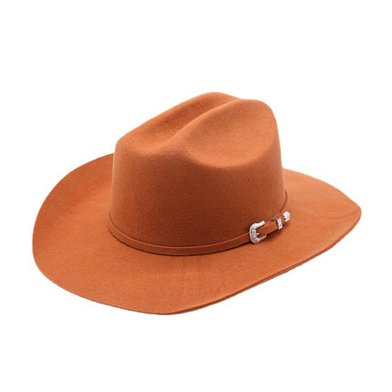 Amazon Cross-border Hot Wool Cowboy Hat Knights Hat Men's Jazz Hat European and American Hot Autumn and Winter Hat