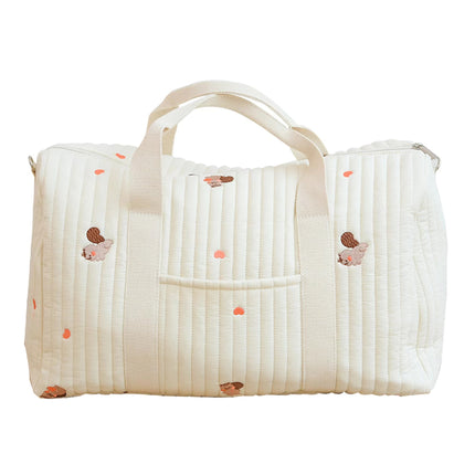 Ins New Style Embroidered Travel Bag Large Capacity Duffel Bag Lightweight Storage Portable Crossbody Bag Boston Bag