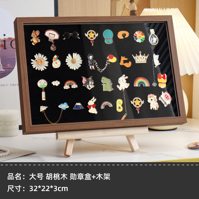Badge Storage Box Wall Hanging Storage Metal Display Transparent Dustproof Medal Box Brooch Commemorative Medallion Box
